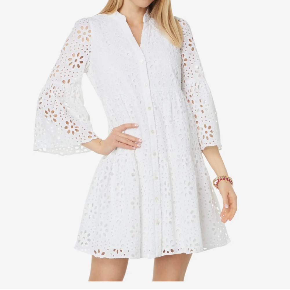 Lilly Pulitzer White Bell Sleeve Sundress